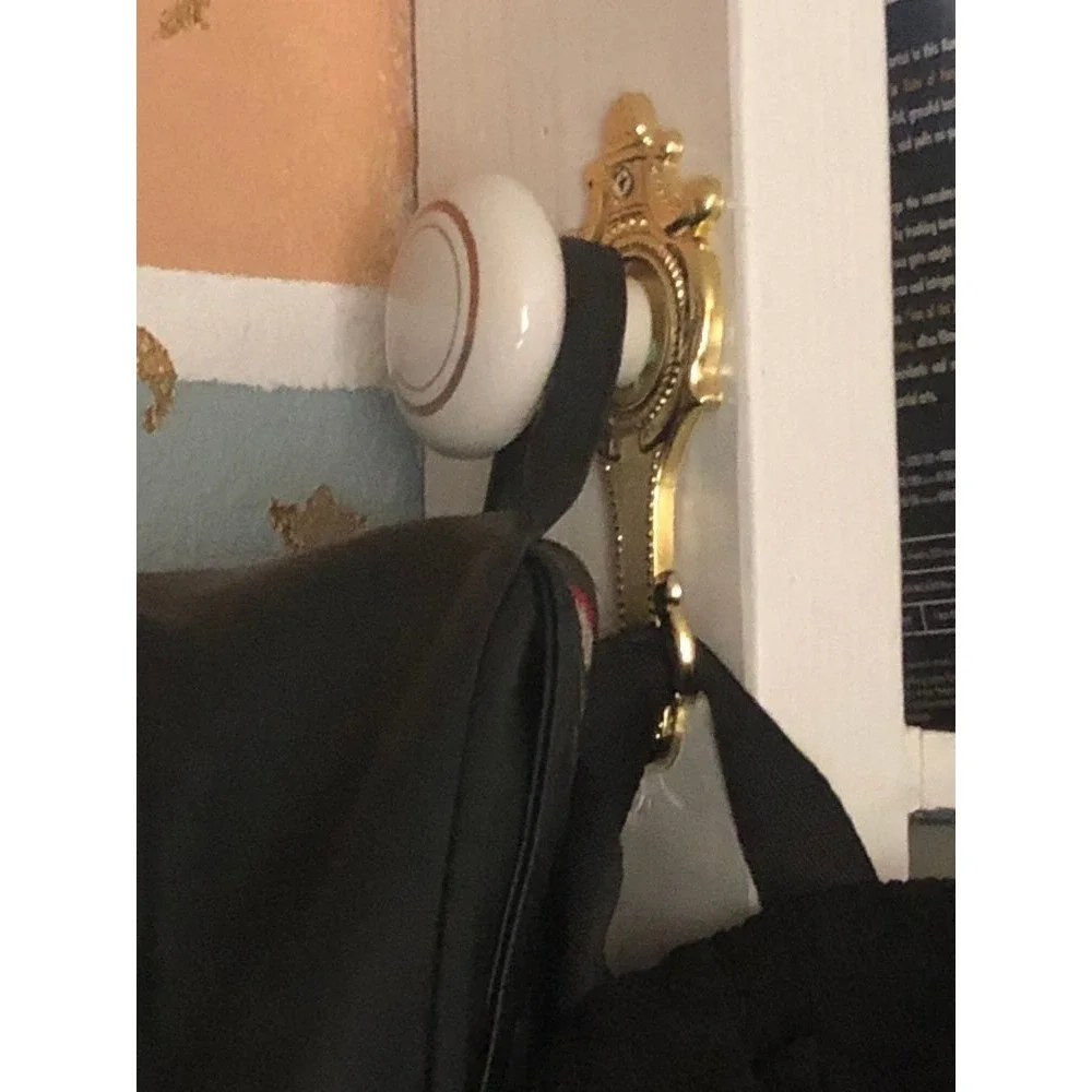 Decorative gold hooks metal ivory‎ porcelain knobs Victorian home decor accents